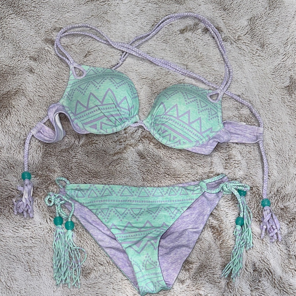 Victoria's Secret Mint and Lavender Bikini
